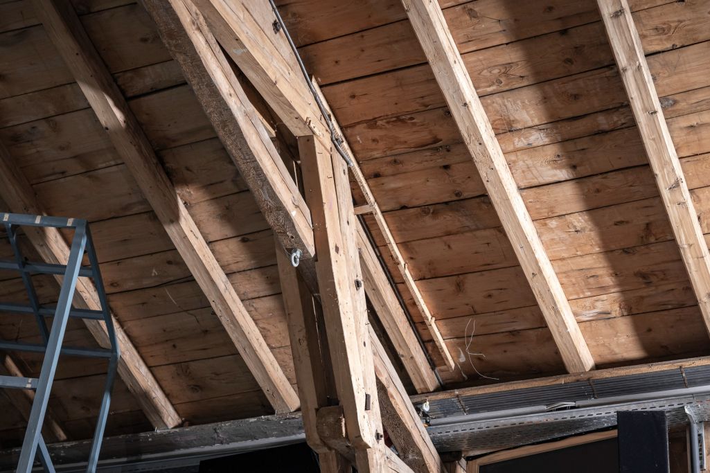 Detail Binderkonstruktion Knotenbereich. Foto: Elia Schneider, 2023