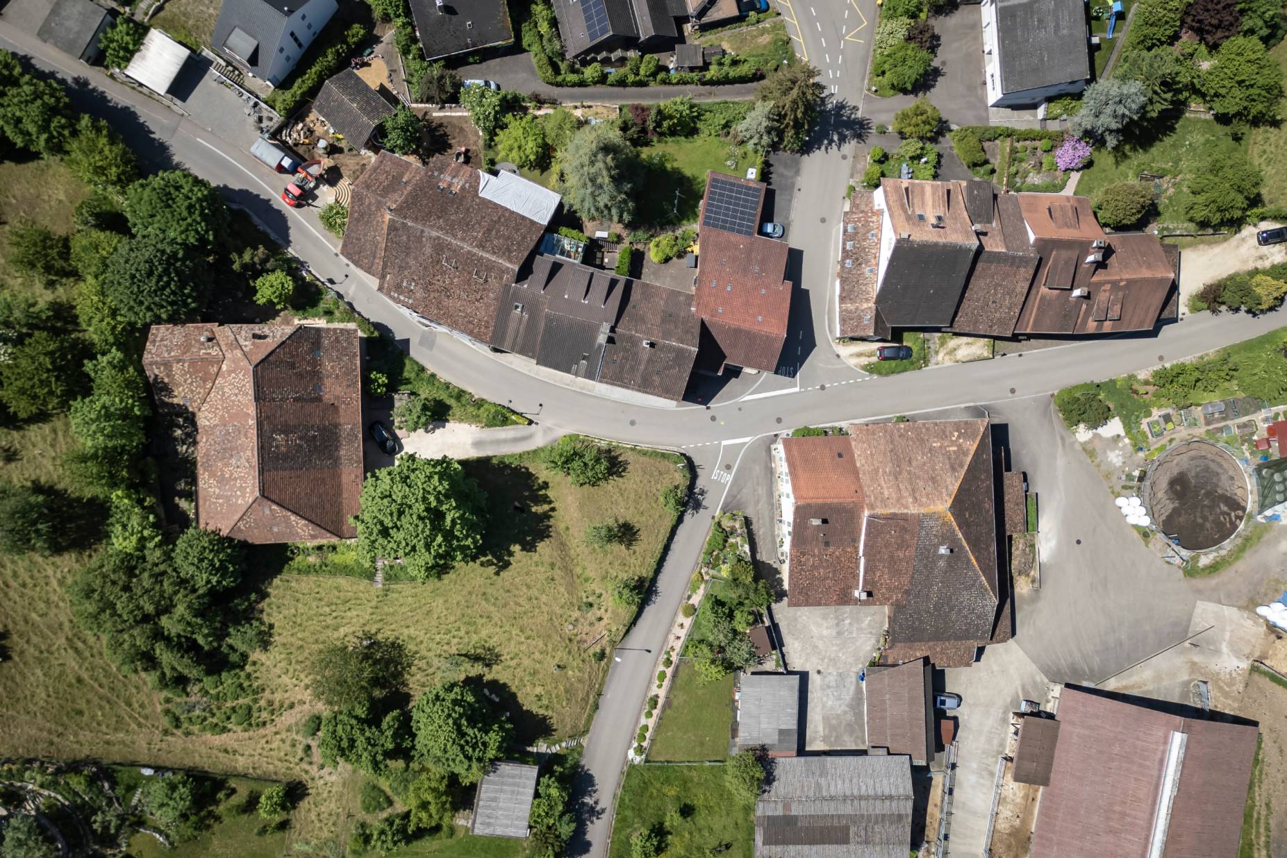 Flugaufnahme, Situation. Foto: Elia Schneider, 2024