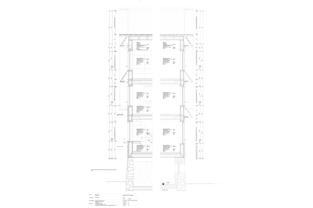 Fassadenschnitt. Zeichnung: Loeliger Strub Architektur, 2015
