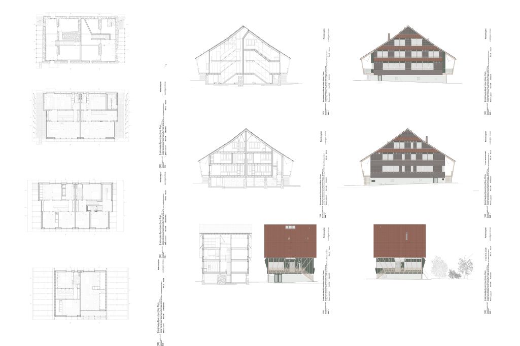 Übersicht M 1:100. Zeichnung: Loeliger Strub Architektur, 2015