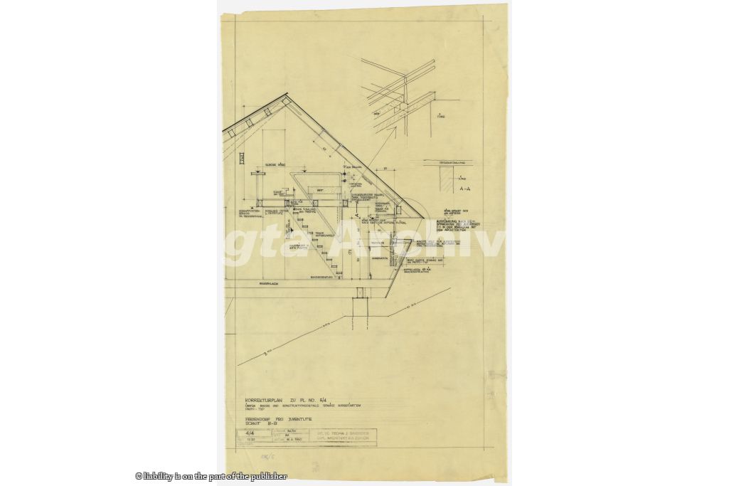 Detailschnitt. Zeichnung: Justus Dahinden, 1960