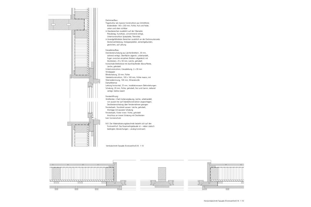 Detailzeichnungen. Zeichnung: Arthur Rüegg ETHZ