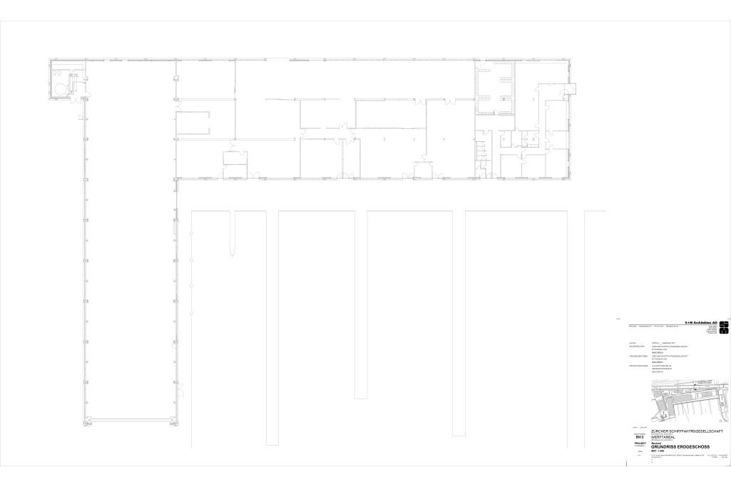 Grundriss Erdgeschoss M 1:200. Zeichnung: S+M Architekten, 2017