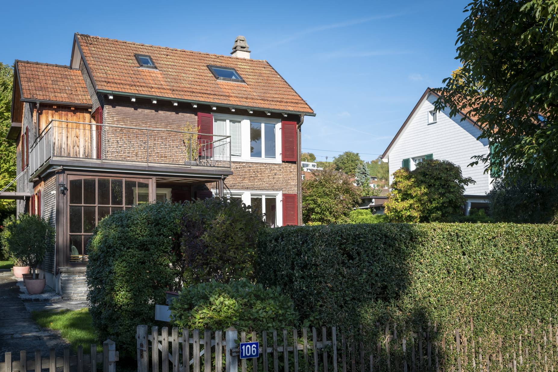 Ansicht Südwest (Wohnhaus Typ 2). Foto: Elia Schneider, 2022