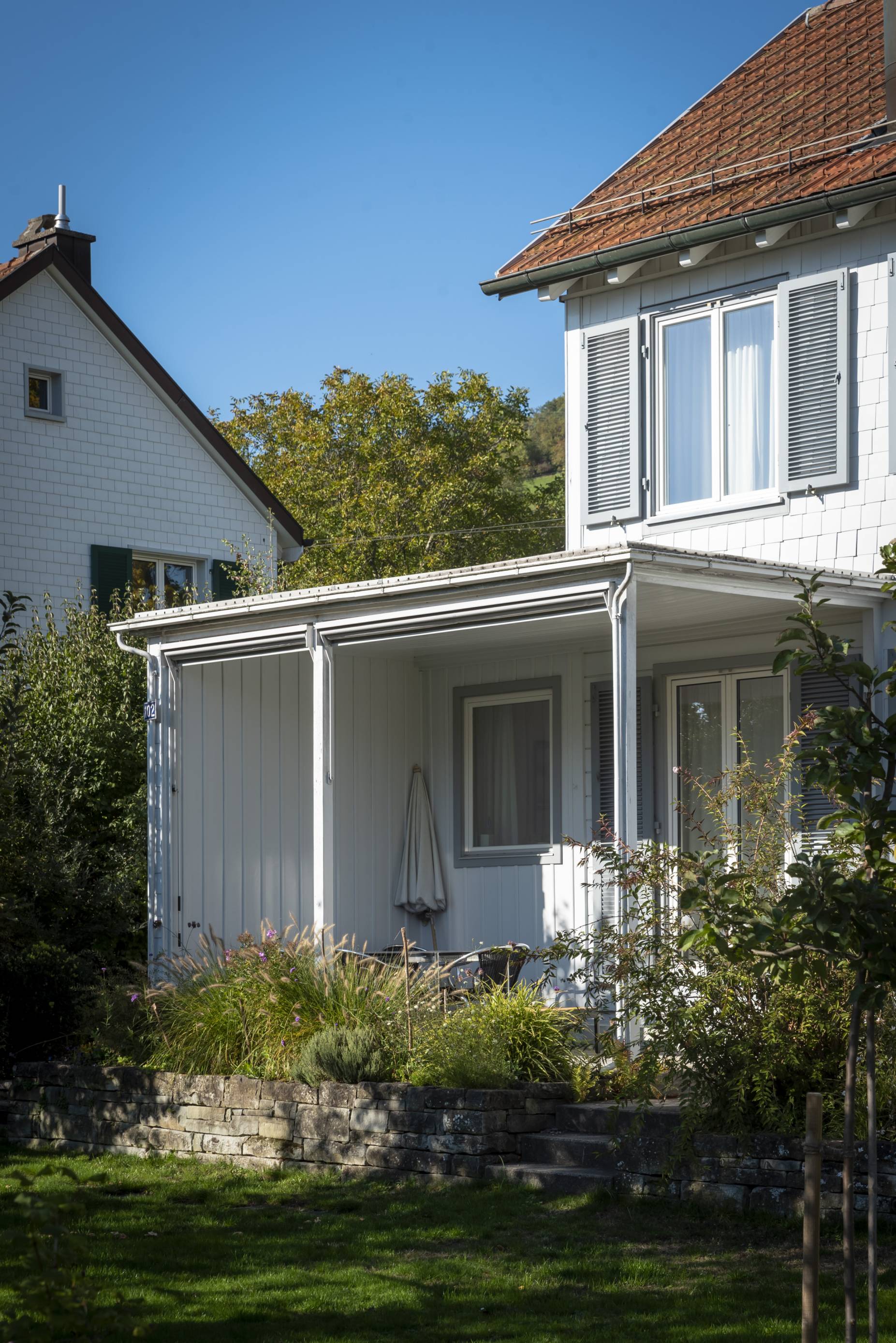 Detail Pergola (Wohnhaus Typ 2). Foto: Elia Schneider, 2022